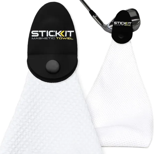 Miniatura 20 de STICKIT Toalla de golf magnética – Ultra absorbente con tejido de gofre de microfibra – Toalla de golf con imán para bolsas, palos y carritos