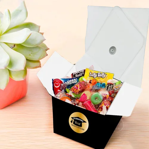Miniatura 7 de Kliuytb Cajas de dulces con tapa de graduación 2026, decoraciones de fiesta de graduación de oro negro, cajas de recuerdo de fiesta de graduación