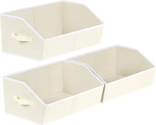 Homsorout Organizador trapezoidal para armario, cestas grandes para organizar, caja de almacenamiento de tela para estantes, cubos de almacenamiento