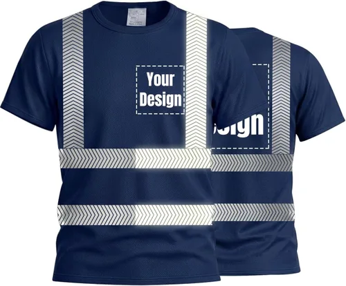Miniatura 25 de Camiseta Hi Vis con tira reflectante de alta visibilidad, camisetas de seguridad personalizadas para tu logotipo, camisas de trabajo al aire libre