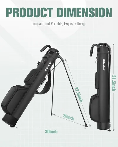 Miniatura 5 de Bolsa de Golf con Soporte, Bolsa de Golf Ligera Par 3 que Sostiene Hasta 7 Palos con Divisores Bidireccionales, Bolsillo Refrigerador, Correa