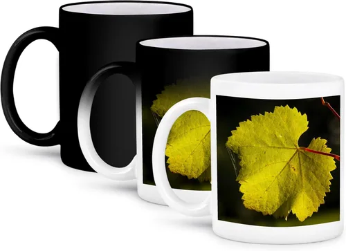 Miniatura 9 de 3dRose Estados Unidos, Oregon, Keizer, Pinot Gris hoja de viñedo - US38 RBR0742 - Rick A Brown 11oz taza negra de dos tonos