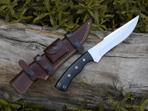 Miniatura 4 de HMC - Cuchillos de caza hechos a mano con hoja fija de acero inoxidable pulido D2, cuchillo de caza de ciervos de espiga completa para hombres