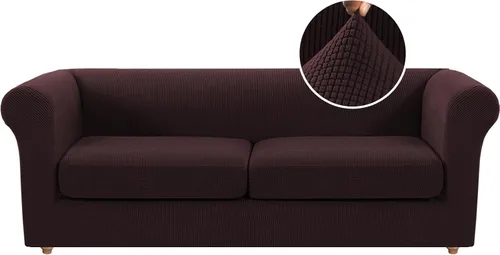 Miniatura 11 de Funda para silla Chesterfield de 2 piezas para sofá de 1 cojín, fundas para silla de brazo alto, 1 asiento, alta elasticidad, lavable, protector