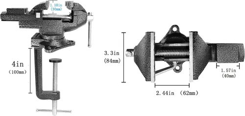Miniatura 6 de MYTEC - Tornillo de banco o tornillo de mesa, mordaza multifuncional, tornillo combinado multifuncional con ajuste rápido, tornillo universal