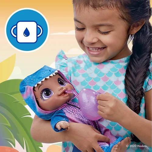 Miniatura 6 de Baby Alive Muñeca Dino Cuties, tiranosaurio, accesorios de muñeca, bebidas, húmedos, juguete de dinosaurio T-Rex para niños a partir de 3 años