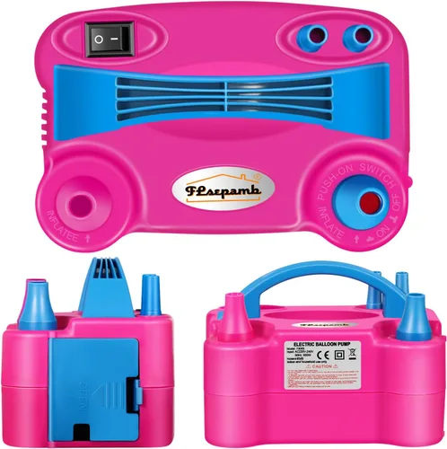 Miniatura 6 de FLSEPAMB Bomba de globo, bomba eléctrica de globo, boquilla doble portátil, bomba de aire eléctrica para globos, 110 V 600 W, inflador eléctrico
