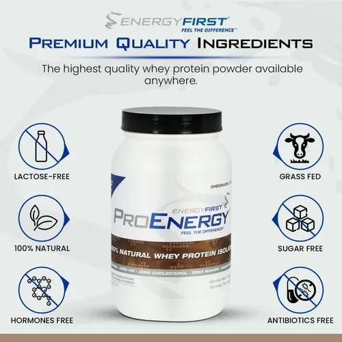 Miniatura 3 de EnergyFirst Aislado de proteína de suero de chocolate alimentado con pasto (2 libras), batido alto en proteínas, sin gluten, sin OMG, ideal