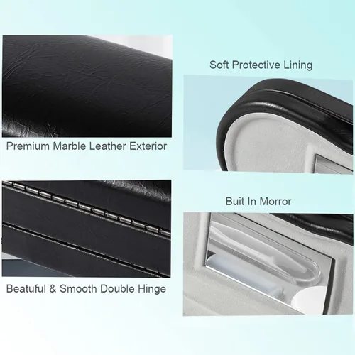 Miniatura 6 de AITIME Estuche 2 en 1 portátil de doble cara para lentes de contacto y gafas - Acanalado, kit de almacenamiento multifuncional, duradero, compacto