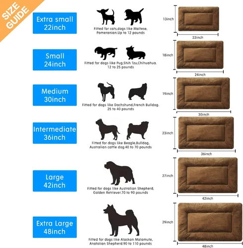 Miniatura 2 de VERZEY Cama para Perros, Almohadilla Ultra Suave de Piel Sintética para Jaula de Perros Medianos, 30 pulgadas, Marrón, Lavable a Máquina