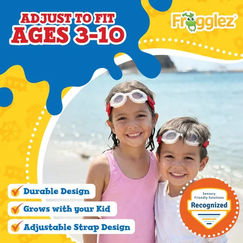 Miniatura 3 de Frogglez - Gafas de natación antivaho para niños menores de 10 años (de 3 a 10 años) recomendadas por instructores de natación; correa de primera
