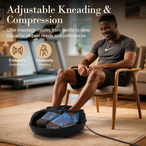 Miniatura 4 de CuPiLo Masajeador de Pies con Calor, Masajeador Shiatsu con Control Remoto, Máquina de Masaje de Pies con Compresión Ajustable para Alivio del Dolor