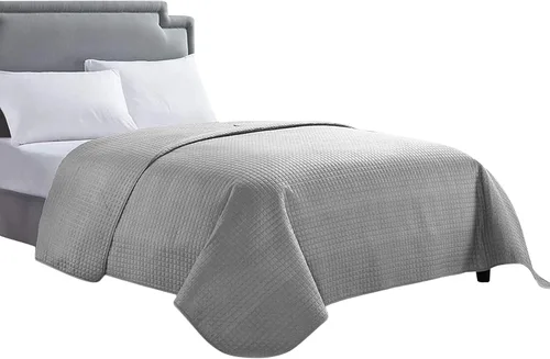 Miniatura 11 de HollyHOME - Colcha de cama acolchada pinsonic con diseño de cuadros súper suave, para cama individual, Blanca, tamaño Twin