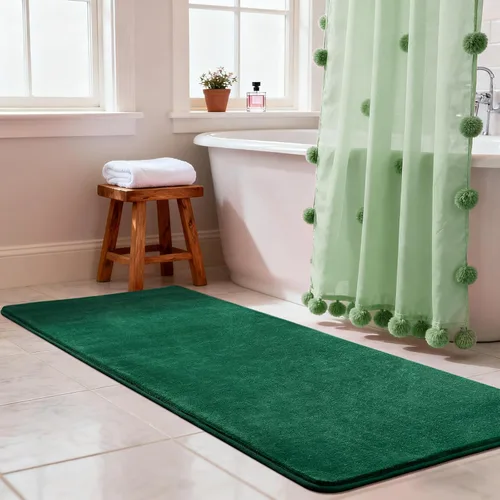 Miniatura 6 de Andecor Alfombra Peluda de Pasillo para Dormitorio Sala de Estar, 2x6 pies Verde Lavable Esponjosa Alfombras de Pasillo de Área para Cocina