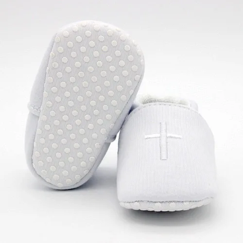 Miniatura 4 de Zapatos de bautizo de cruz suave para bebés y niños pequeños