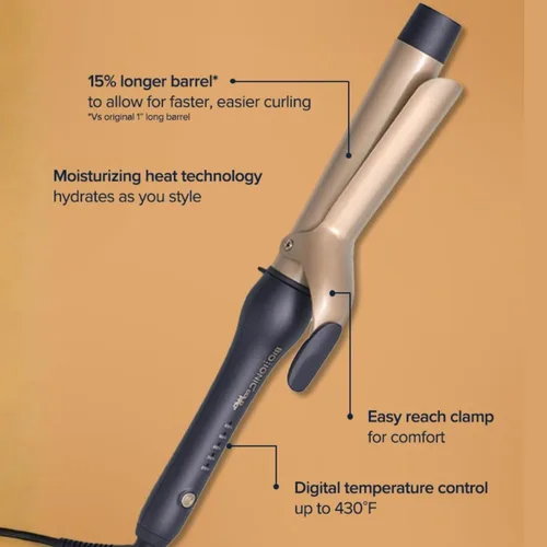 Miniatura 2 de Bio Ionic GoldPro 1" or 1.25” Curling Iron, Blue, Moisturizing Heat & 24K Gold MX, New & Improved 15% Longer Barrel Ceramic Curling Iron, Adjustable