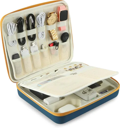Essential Electronics Estuche organizador de viaje, accesorios técnicos bolsa de viaje para banco de energía, cargadores, tableta, tarjeta SD,