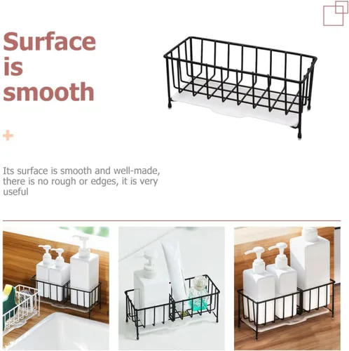 Miniatura 7 de Cesta de drenaje de esponja Fregadero de cocina Soporte de esponja Fregadero Escurridor de platos Estante de secado Estante de almacenamiento