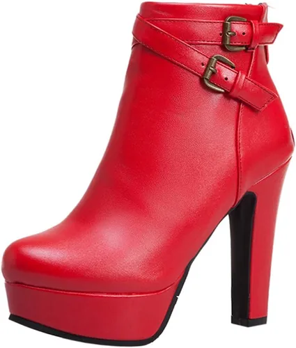 Scaoruki Zapatos de otoño de moda para mujer, botines de tacón de bloque