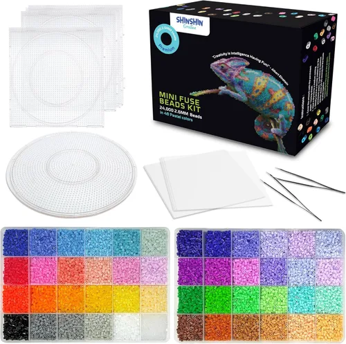 Miniatura 11 de Kit de cuentas fusibles XXL, cuentas derretidas para manualidades de niños Kit de cuentas de hierro para niños - fusibles de cuentas de clavijas