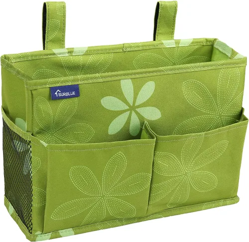 Surblue Organizador de cama colgante para mesita de noche, bolsa de almacenamiento con bolsillo para literas y camas de hospital, dormitorios