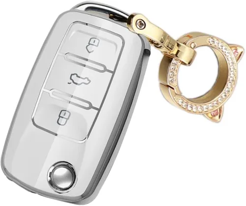 Miniatura 8 de ontto Funda para llave de coche para Volkswagen Jetta Beetle, Tiguan Passat Golf MK6 Polo Morado, Púrpura