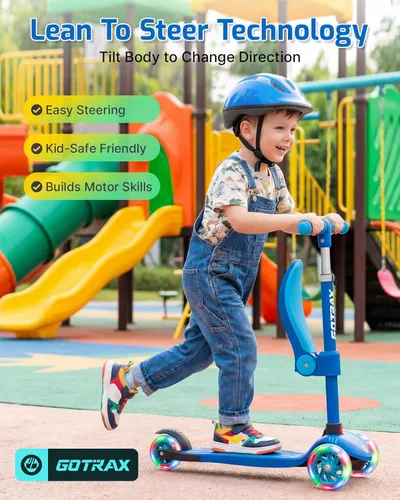 Miniatura 3 de Gotrax KS3 - Patinete para niños, ruedas iluminadas LED, manubrio de altura ajustable y asiento extraíble, cubierta antideslizante inclinada