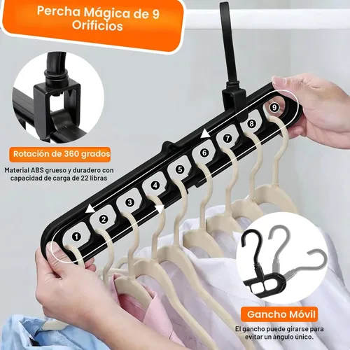 Miniatura 4 de Organizadores y almacenamiento de armario, artículos esenciales para dormitorio universitario, paquete de 6 organizadores multifuncionales, ganchos