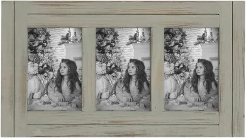 RiteSune Marco de fotos envejecido de 4 x 6 pulgadas, 3 marcos de fotos de collage para pared, decoración rústica del hogar, regalo para cumpleaños,