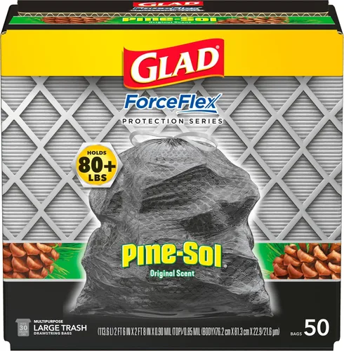 Miniatura 14 de Glad ForceFlex - Bolsas de basura resistentes con cordón ajustables con Clorox, Mountain Air, 30 galones, 50 unidades (el paquete puede variar)