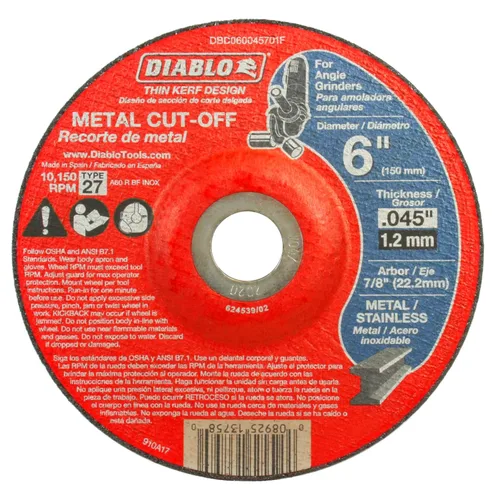 Miniatura 9 de Diablo Disco de corte de metal de diamante para metal, durabilidad extrema y larga vida útil, segmentado, 5 pulgadas de diámetro, eje de 7/8