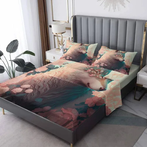 Miniatura 20 de Juego de sábanas de tamaño individual, sábanas de oso – Sábanas y fundas de almohada de microfibra de 3 piezas, juego de sábanas con patrones de Aa