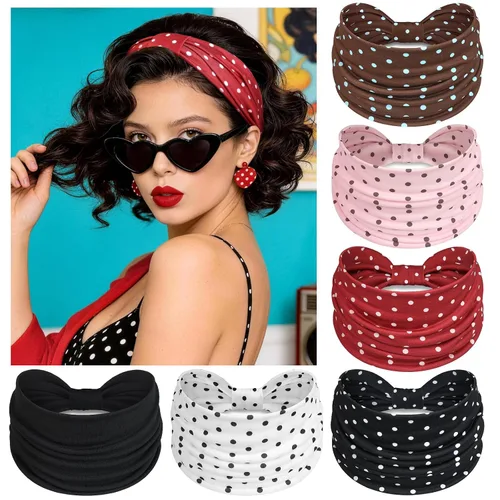 Miniatura 24 de Awumbuk Diademas anchas para mujeres anudadas antideslizantes bandas para la cabeza suaves diadema turbante accesorios para el cabello boho africano