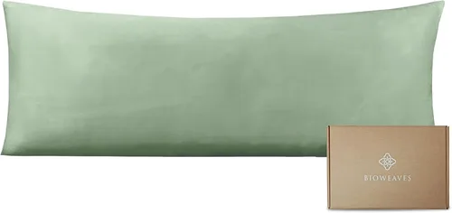 Bioweaves Funda de almohada corporal 100% algodón orgánico para fundas de almohada corporales, 300 hilos, tejido de satén suave, certificado GOTS