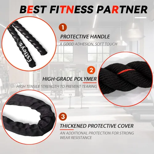 Miniatura 3 de Cuerda de saltar pesada de 5 libras para hombres y mujeres, cuerda de saltar pesada para adultos, cuerdas de saltar pesadas para entrenamiento