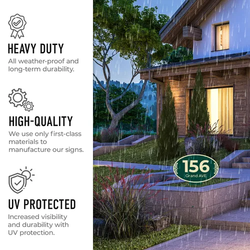 Miniatura 4 de Letrero personalizado de dirección de casa, placa de dirección de césped, números de casa personalizados para Navidad al aire libre, 12 x 15