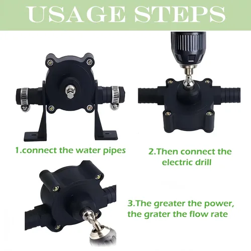 Miniatura 2 de Bomba de taladro para transferencia de agua, nuevas bombas de agua portátiles para taladro manual, mini autocebante manual, velocidad de bombeo 1