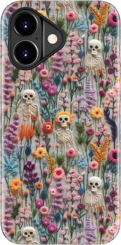 Miniatura 107 de Funda para iPhone 12 Mini, compatible con carga inalámbrica, protección de doble capa con elegante diseño de flores silvestres, silicona suave +