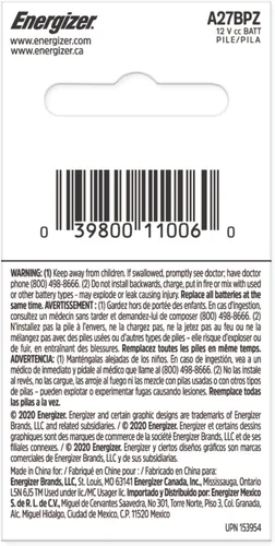 Miniatura 3 de Energizer Baterías de 12 V, A27 batería alcalina de 12 voltios, 6