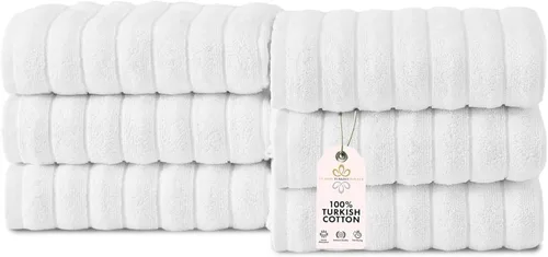 Miniatura 43 de Classic Turkish Towels - Juego de toallas de baño de algodón extragrande de alta calidad, gruesas y absorbentes, toallas de baño de lujo acanaladas
