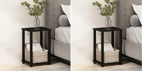 Miniatura 13 de Furinno Just Turn-N-Tube - Mesita de noche de almacenamiento abierto, 1 paquete, 3 niveles, blanco/blanco