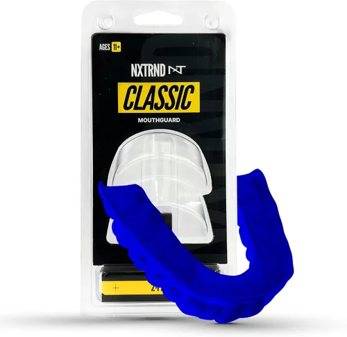 Miniatura 12 de Paquete de 2 protectores bucales clásicos Nxtrnd, boquilla deportiva de ajuste personalizado para fútbol americano, boxeo, MMA, baloncesto, hockey