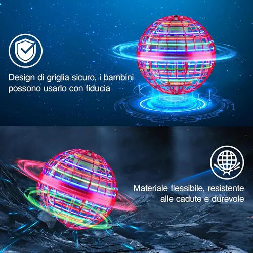 Miniatura 6 de Juguetes de bola de orbe volador 2025, Boomerang Spinner de bola voladora controlada a mano para niños, adolescentes, niños y niñas, mini dron que