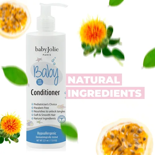 Miniatura 7 de Baby Jolie Acondicionador de cabello para bebés para niños y niños pequeños, acondicionador desenredante sin desgarros con manteca de karité