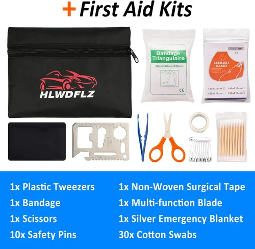 Miniatura 5 de Kit de emergencia en carretera para automóvil, 86 piezas, kit de asistencia lateral de seguridad para viajeros de invierno, kit esencial