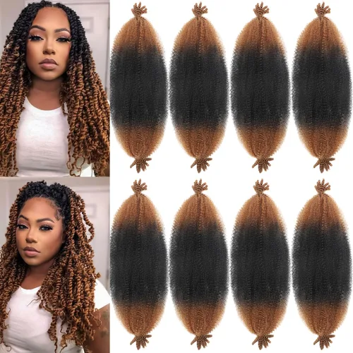 Miniatura 51 de Marley Twist - Cabello trenzado de 10 pulgadas, cabello trenzado preseparado y afro trenzado, 8 paquetes para rastas sintéticas desgastadas