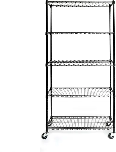 Miniatura 8 de Seville Classics UltraDurable Unidad de Almacenamiento de Estante de Alambre de Acero Sólido NSF de Servicio Pesado, Organizador para Garaje, Negro