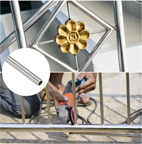 Miniatura 3 de METALLIXITY Tubo de acero inoxidable 304 (0.126 in de diámetro x 0.017 in de pared T x 11.811 in de largo), 2 piezas, tubo recto - para muebles