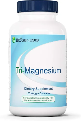 Nutra BioGenesis - Tri-Magnesio - Tres formas de magnesio para ayudar a apoyar la salud del corazón, la densidad ósea equilibrada y la relajación