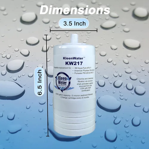 Miniatura 4 de KleenWater Filtro de agua KW217 compatible con Aqua-Pure AP217, cartucho de repuesto de carbono, juego de 2